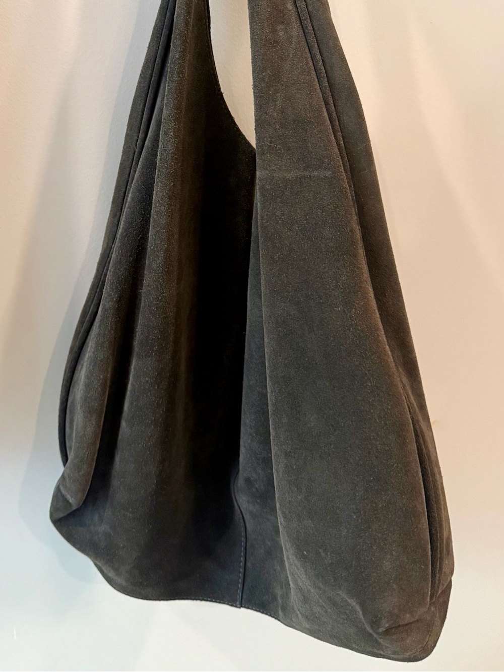 & Other Stories Dark Gray Suede Shoulder Bag